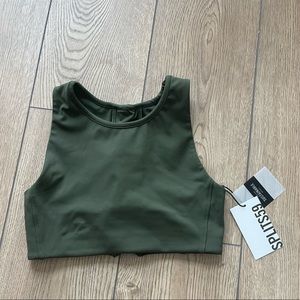 SPLITS58 GLENDA RECYCLED TECHFLEX BRA in army green